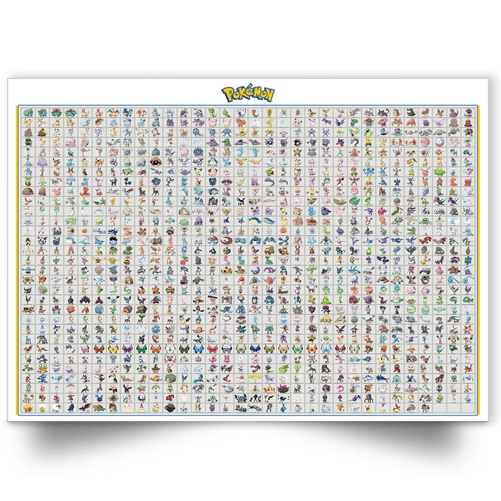 Pokemon Full Pokedex 1-816 Gen 1 To Gen 8 Poster Art Print - A3 Size