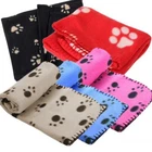 LARGE SOFT FLEECE PAW PRINT PET CAR BLANKET DOG PUPPY CAT BED 100 x 150 cm