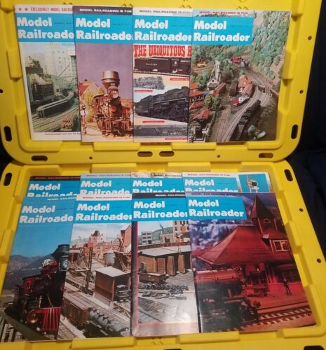 1969 Complete Huge Lot Bundle of 12 Model Railroader Magazine Vintage Train - Afbeelding 1 van 11
