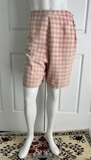 Vintage 1940s to early 1950s Pink White Cotton Gingham High Waisted Shorts