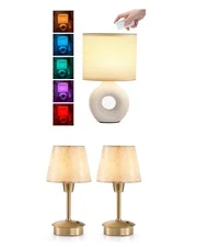 UMEXUS Small Cordless Table Lamp with Timer & Dimmer and 2 Pack Small Cordles...