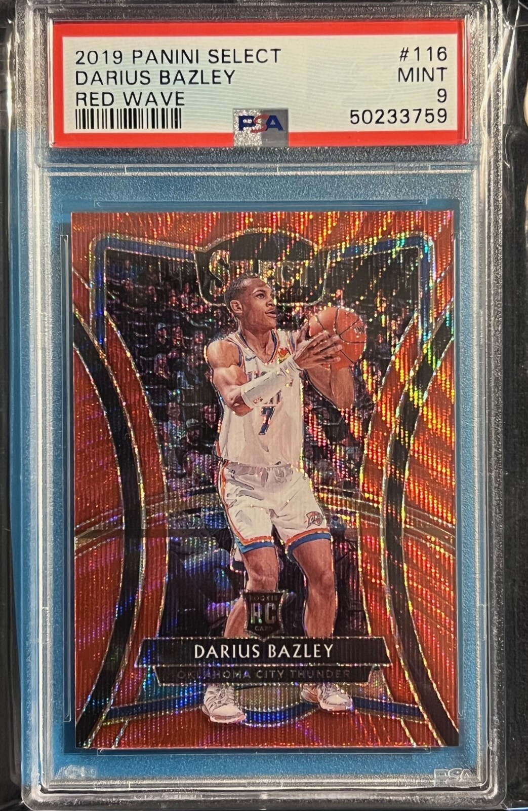 2019 Panini Select Tmall Rookie Darius Bazley OKC Thunder Red Wave #116 PSA 9