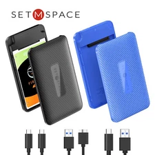 SETMSPACE 2.5" SATA USB 3.0 Hard Drive HDD SSD Enclosure External Laptop Case