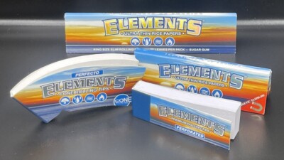 Elements Ultra Thin Rice 1 1/4 & King Size Slim Papers PremiumCone Rolling Tips