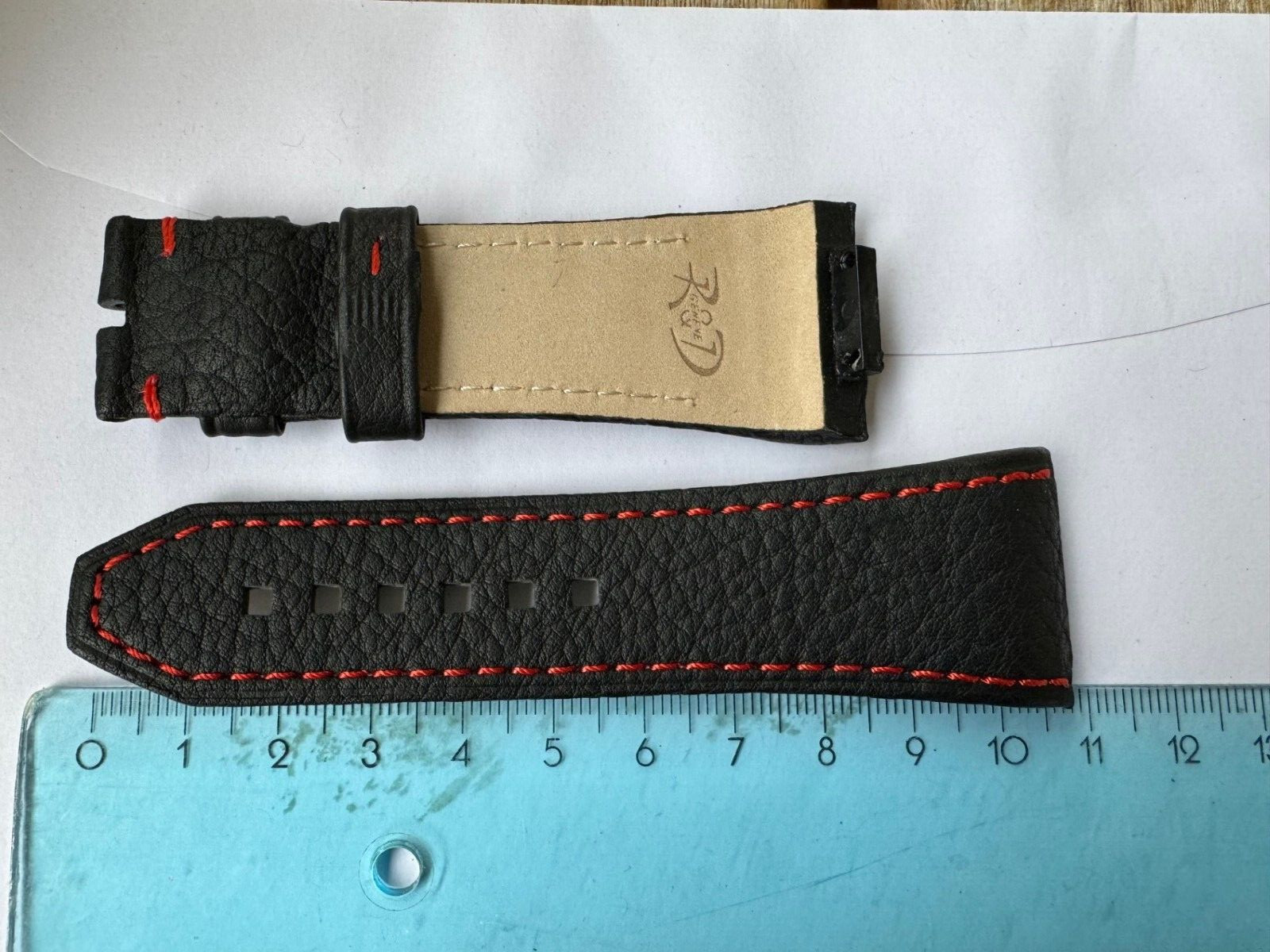 R&D Genève chronograph leather black strap