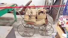 FANCY ANTIQUE 19c AMERICAN VICTORIAN BABY CARRIAGE