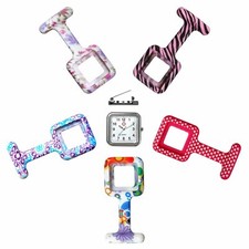 Silicone Luminous Nurse Watch Clip on Pocket Fob Watch with 5 Replacement Covers