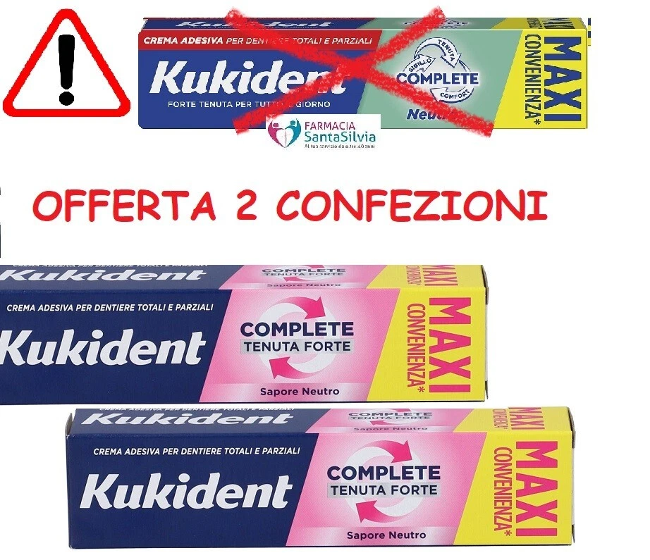 KUKIDENT COMPLETE TENUTA FORTE SAPORE NEUTRO - 2 CONFEZIONI - FORMATO MAXI 70 G