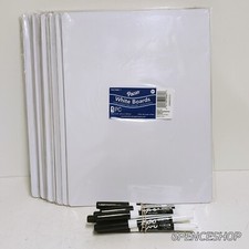 10 EA Pacon White Board One Sided Dry Erase Lap Board 9x12 inch White W MARKERS