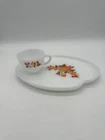 Vintage Federal Glass Company Patio Blossoms Snack Set Snack Plate & Tea Cup