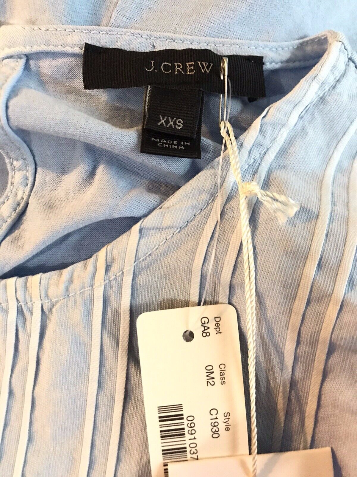J Crew Womens Size XXS Blue Cinched Tank Striped Sleeveless Keyhole Top image 10