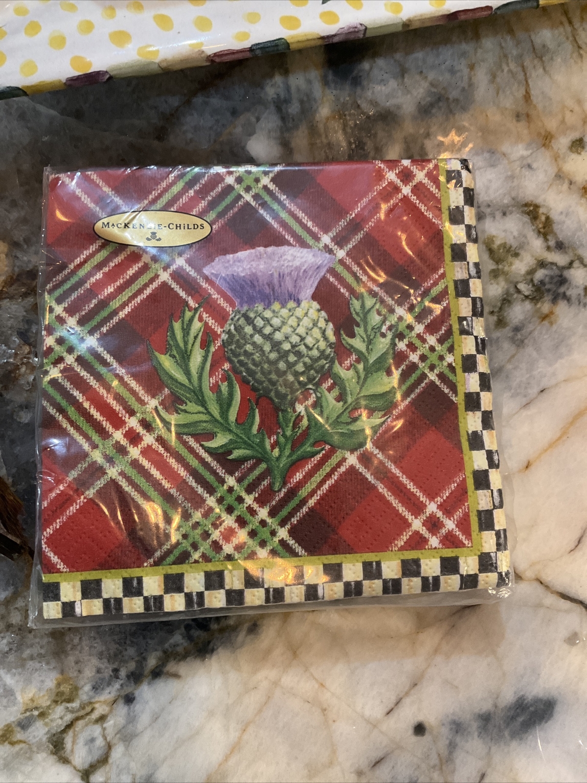 MacKenzieChilds Christmas Highland Paper Napkins Cocktail. RARE. NIP