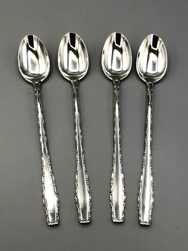 Rapallo by Lunt Sterling Silver set of 4 Iced Teaspoons 7 3/8", gently used