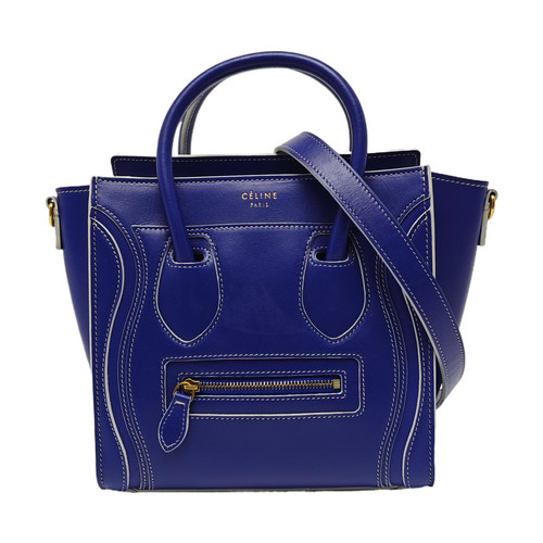 【Authentic】 CELINE LUGGAGE Blue Leather Handbags (DDP)