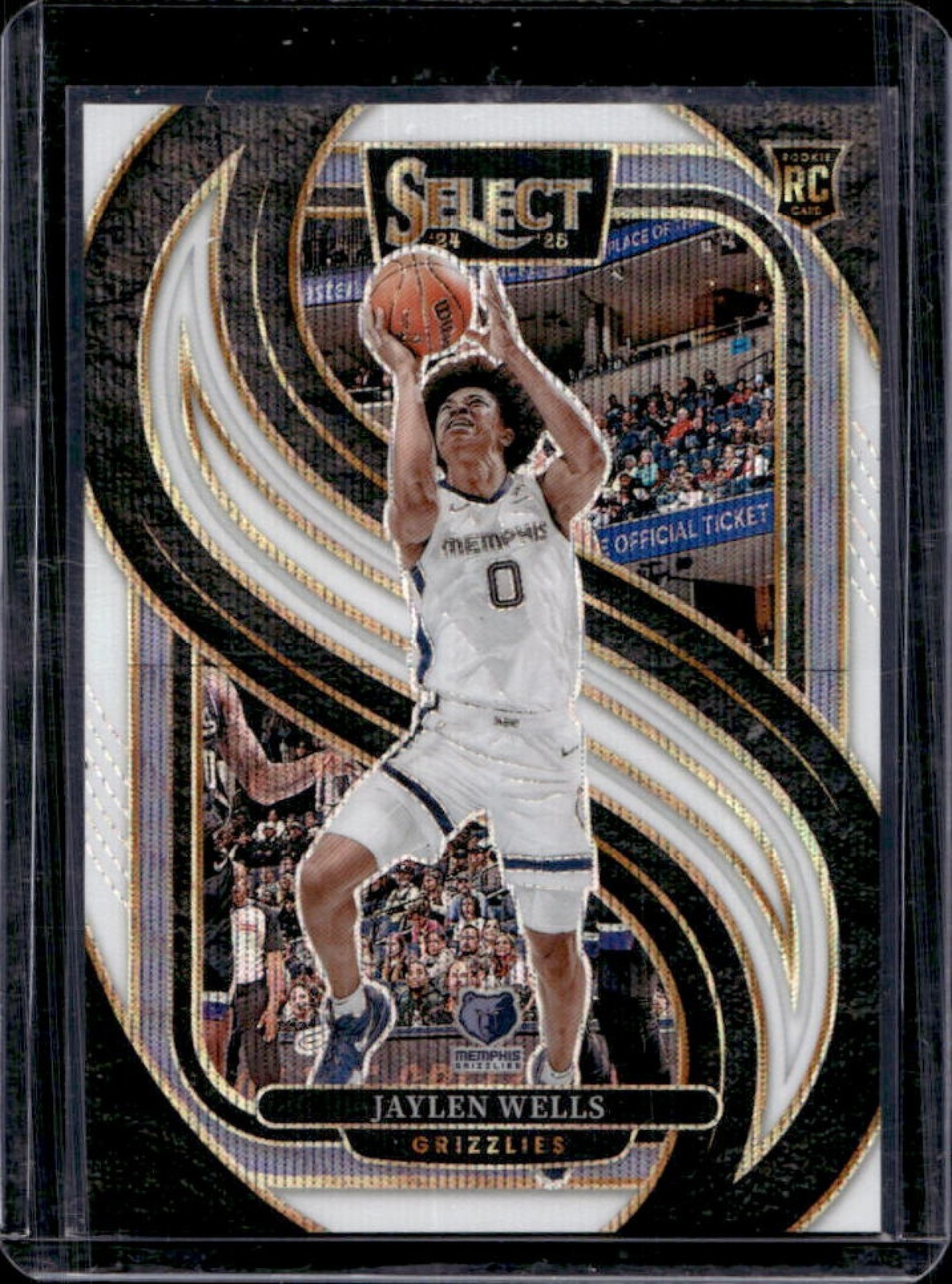 2024-25 Select Jaylen Wells Premier RC White Wave Prizm #/99 Grizzlies