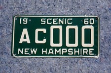 1960 New Hampshire SAMPLE License Plate