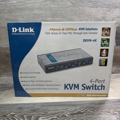 D-Link DKVM-4K 4 Port PS/2 VGA KVM Switch   Genuine Brand New