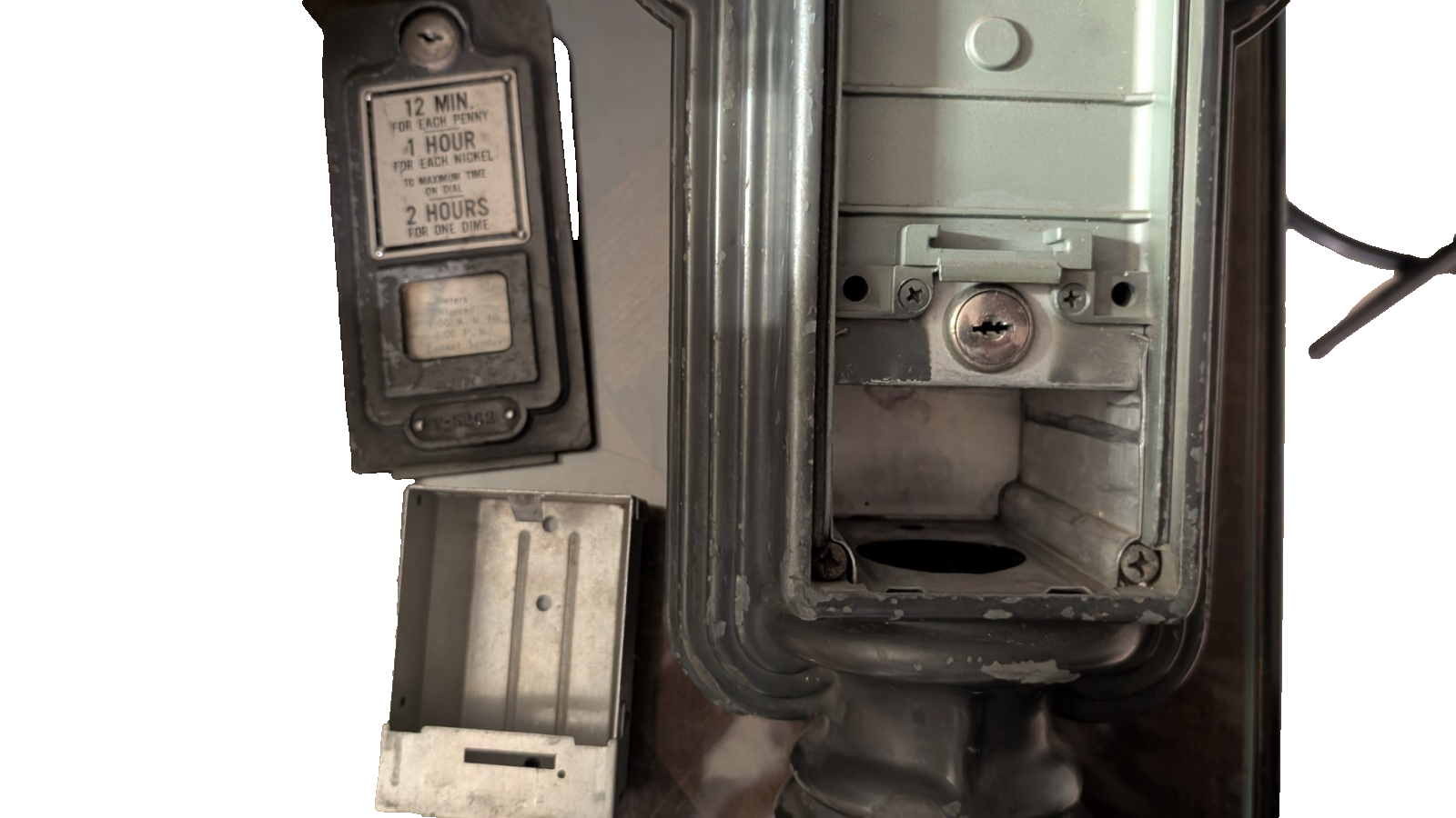 DUNCAN MILLER VINTAGE MODEL 50 BLK ARCH PARKING METER-WORKS 1,5,10cent ...
