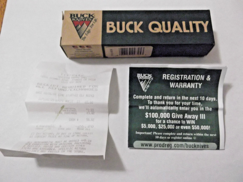 BUCK Knives Empty Knife Box Only Near Mint Green Tan USA