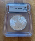 1923 Peace Silver Dollar - ICG MS63