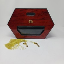Don Salvatore Wheel Humidor Hexagon Rosewood 50-ct Window 2 Keys No Hygrometer