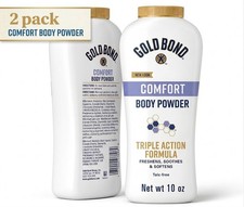 Gold Bond Comfort Body Powder 10 oz Talc Free Fresh Clean Scent With Aloe 2 Pack
