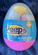 Easter Peeps Kid's No Show Socks 2 Pairs Shoe Size 7-10 New
