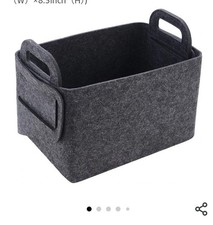 Storage Basket Felt Storage Bin Collapsible  Convenient Box Organizer Black