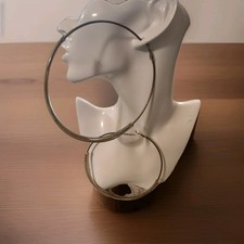 Vintage Oversized Gold Wire Mesh Hoop Earrings Extra Large Statement