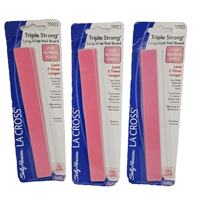Sally Hansen LA CROSS Triple Strong Long Wear Nail Board 70923 (LOT OF 3)