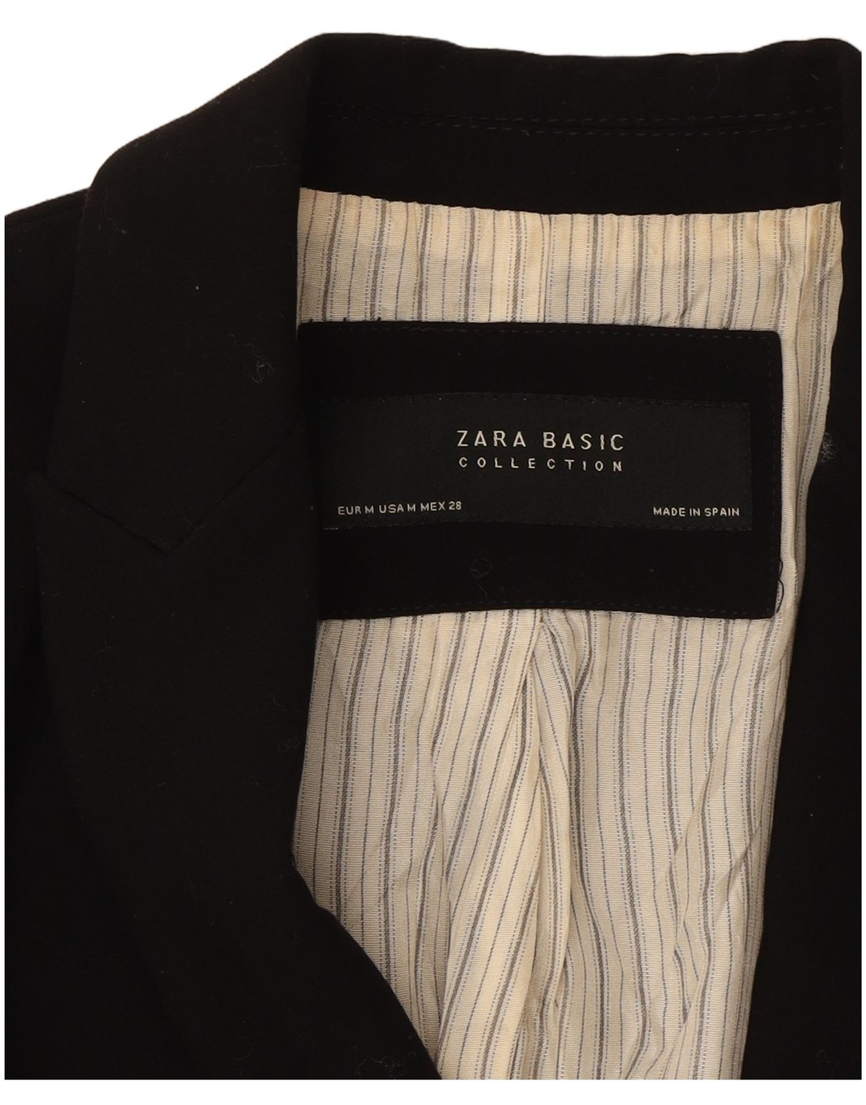 ZARA Womens 1 Button Blazer Jacket UK 12 Medium Black CA05 thumbnail 3