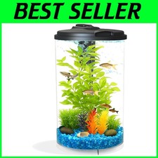 AquaView 3-Gallon Aquarium: Impact-Resistant, 7 Color LED  Powerful Filter