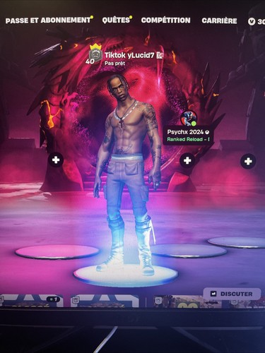 Compte Fortnite Avec Skin Travis Scott (et Autres Items) - Multiplateforme (PC, PS, Xbox, Switch)