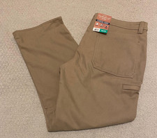 NWT Weatherproof Vintage Men's Relaxed Fit Fleece Lined Canvas Pant, Tan 38x30