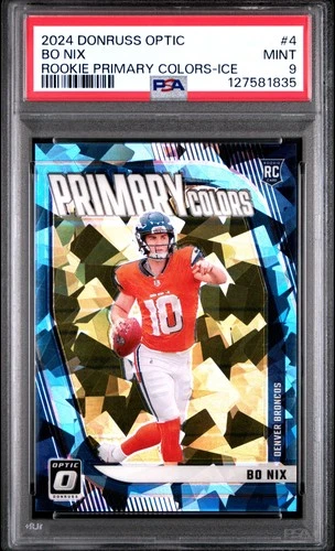 2024 PANINI DONRUSS OPTIC ROOKIE PRIMARY COLORS ICE #4 BO NIX RC 14/15 PSA 9