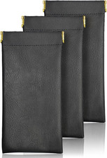 Sunglass Case 3 Pack Portable Antiscratch Leather Waterproof Squeeze Top Soft Ey