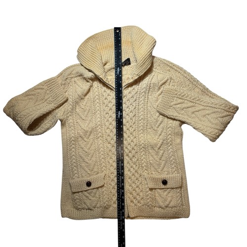 Vintage GAELTARRA Unisex 40 100% Wool Sweater Jacket Aran Fisherman Irish, $29.74 - Photo 4