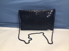 Vtg Black Metal Mesh Handbag Evening, Dressy Bag Metal Shoulder Strap