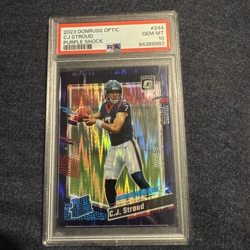 2023 Donruss Optic C.J. Stroud Purple Shock Prizm Rated Rookie #244 PSA 10