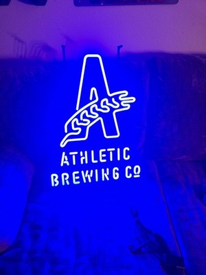 Athletic Brewing Company rare 18x24 beer bar sign led bronze type lighted pub 