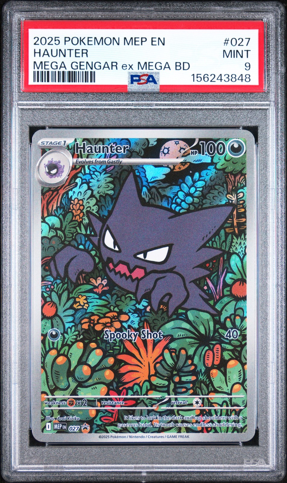 2025 POKEMON MEP EN-ME BLACK STAR PROMO #027 HAUNTER PSA 9