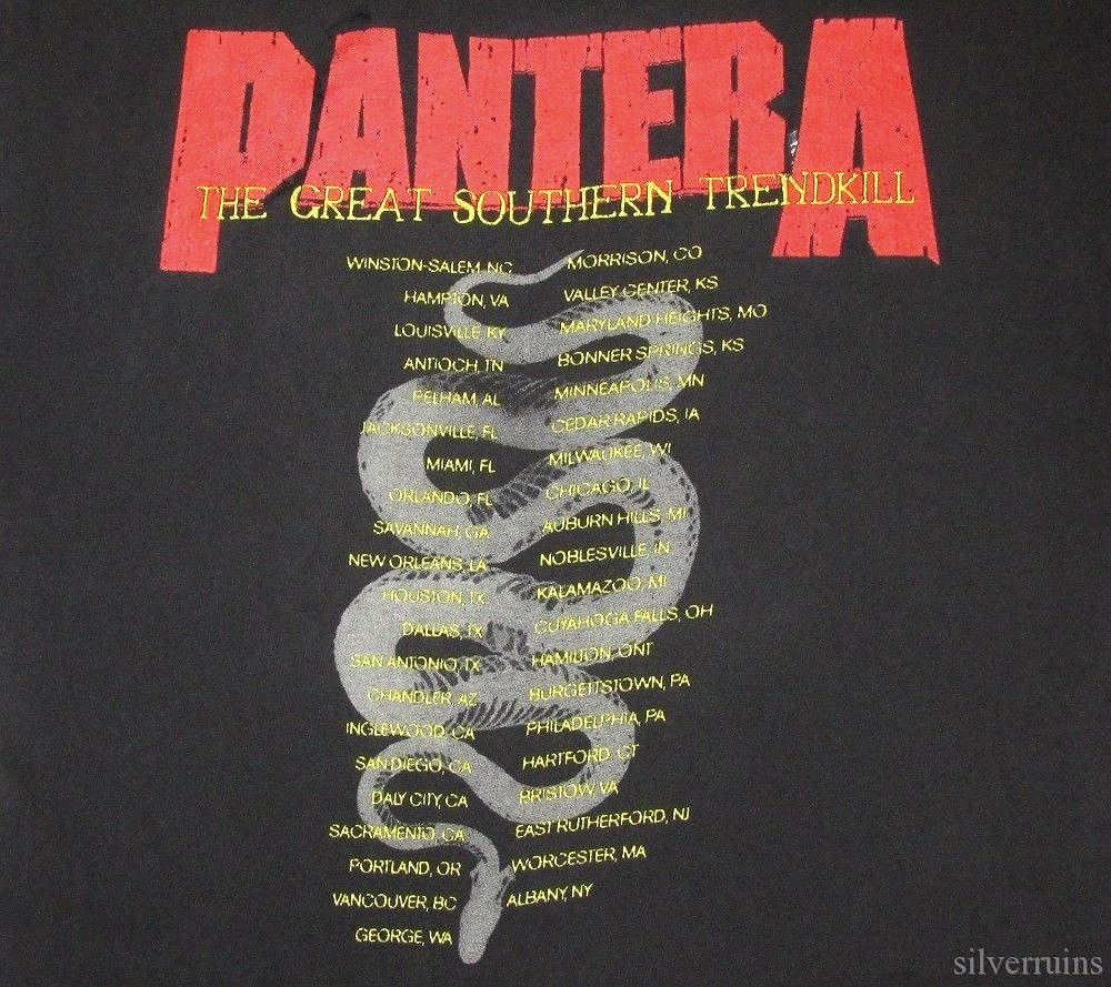 Pantera Vintage T Shirt 1996 The Great Southern Trendkill Tour