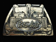 QG13154 VINTAGE 1976  PETERBILT  TRUCK COMPANY BRASSTONE BELT BUCKLE
