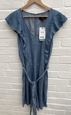 New Next Playsuit UK 10 Tall Lyocell Soft Denim Summer Outfit Short