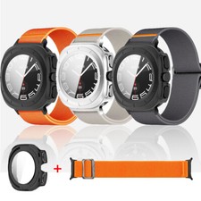 For Samsung Galaxy Watch Ultra 2025 Solf Nylon Watch Band Strap  PC Case Cover