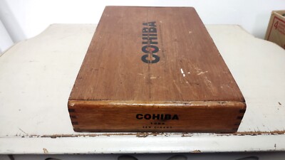 COHIBA 55 Aniversario 木製ボックス 葉巻木箱(中身無し) Vintage COHIBA Wooden Cigar Box Red Dot Toro Empty Holds 10 Cigars