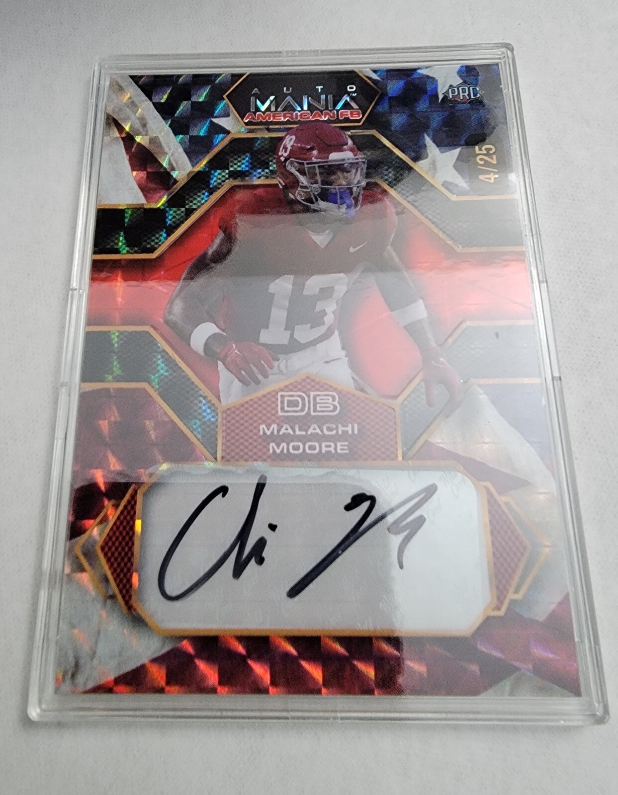 Malachi Moore 2024 Wild Card Hex American Flag /25 Alabama Crimson Tide Football Card  