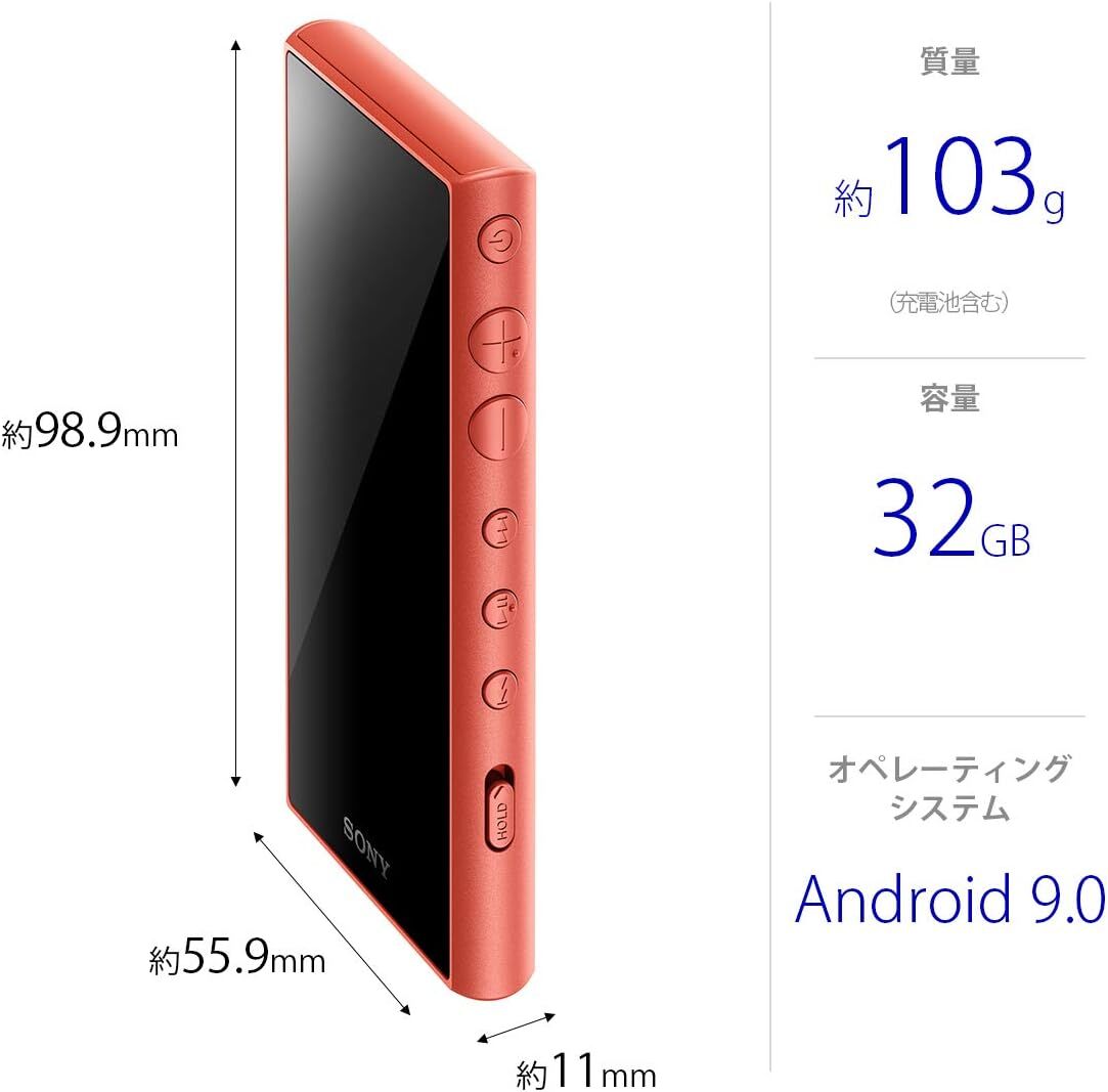 SONY WALKMAN A106 レッド 32GB SONY NW-A106 Red WALKMAN 32GB Hi-Res Audio Player English
