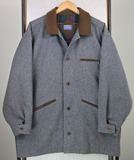 VTG PENDLETON Virgin Wool Made in USA Mens Lined Coat Gray Size Medium Jacket