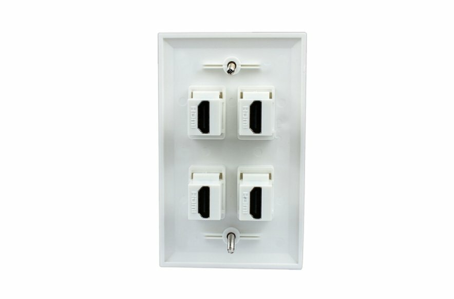 3-Port HDMI Single Gang Wall Plate – 4K HD 1080P Coupler Jack Extender For Neat Cable Setup